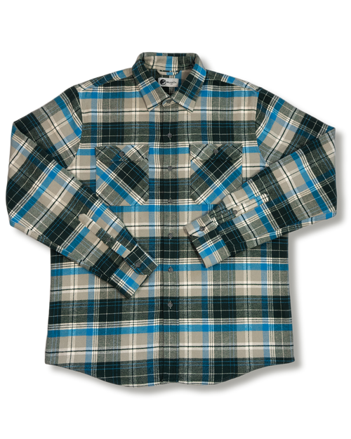 Heavyweight Flannel Shirt for Men, 100% Cotton Grand Flannel, Pine