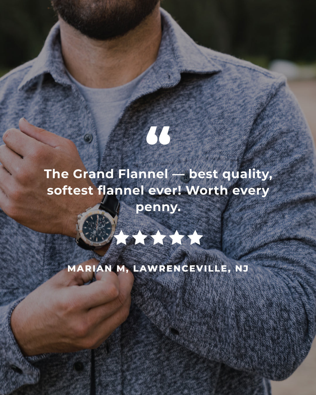 The Grand Flannel in Steel Grey and Slate by MuskOx Flannels, 100% Heavyweight Cotton Flannel Shirt for Men