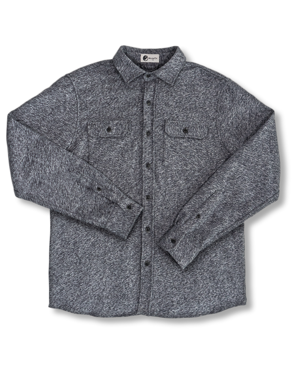 The Grand Flannel in Steel Grey and Slate by MuskOx Flannels, 100% Heavyweight Cotton Flannel Shirt for Men