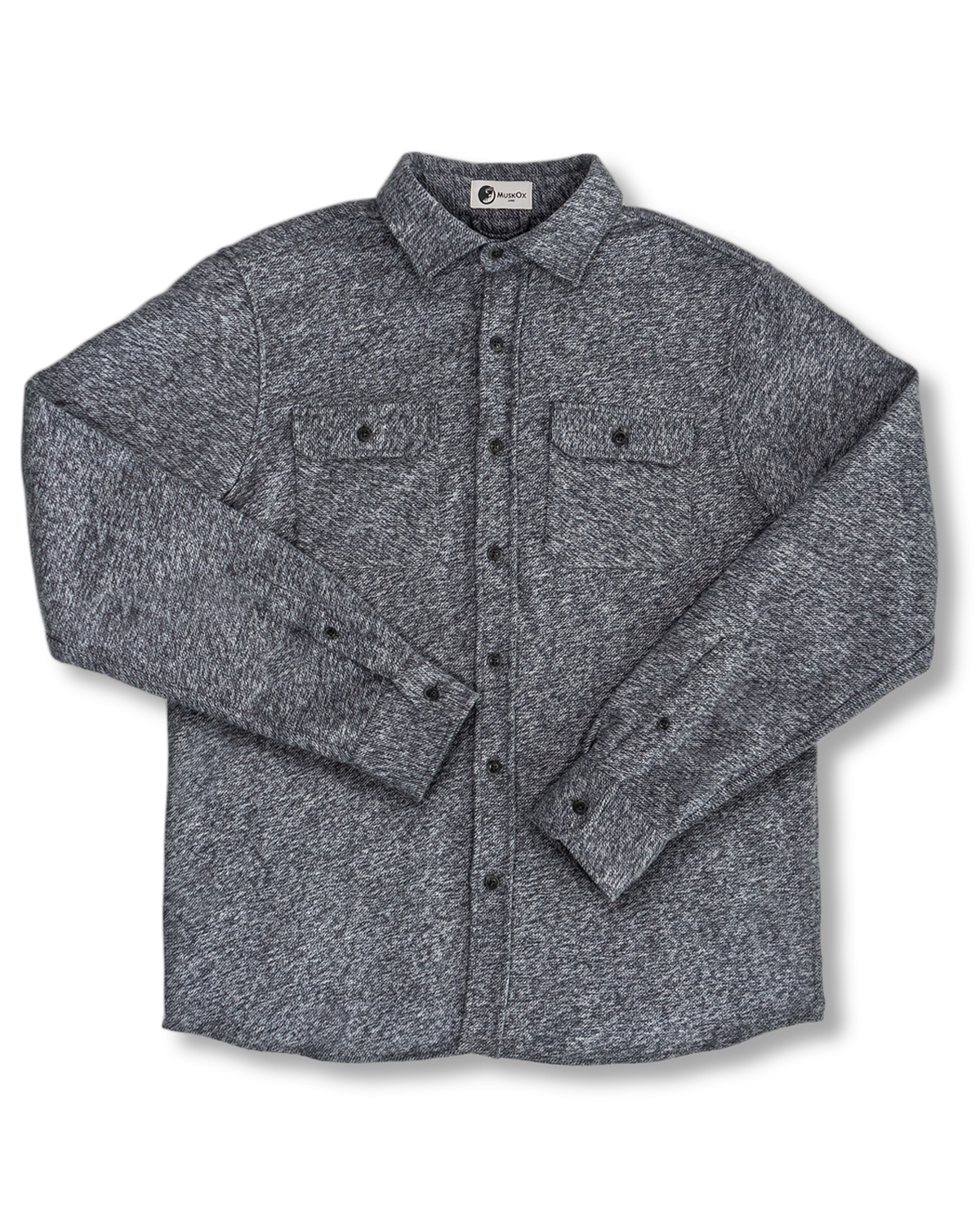 The Grand Flannel in Steel Grey and Slate by MuskOx Flannels, 100% Heavyweight Cotton Flannel Shirt for Men
