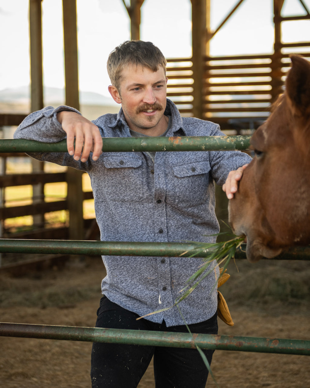 The Grand Flannel in Steel Grey and Slate by MuskOx Flannels, 100% Heavyweight Cotton Flannel Shirt for Men