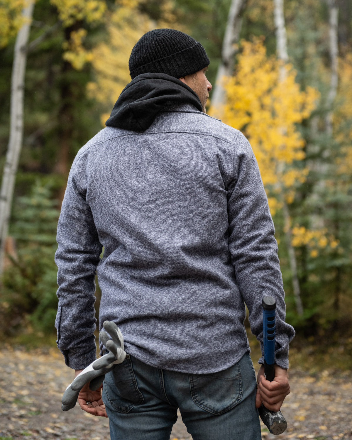 The Grand Flannel in Steel Grey and Slate by MuskOx Flannels, 100% Heavyweight Cotton Flannel Shirt for Men