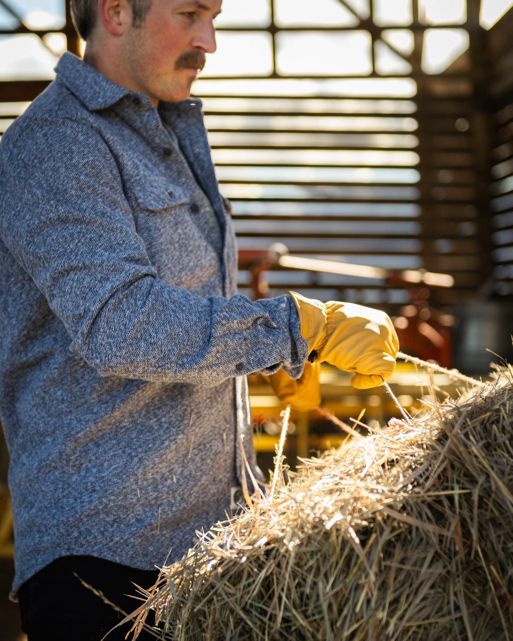 The Grand Flannel in Steel Grey and Slate by MuskOx Flannels, 100% Heavyweight Cotton Flannel Shirt for Men