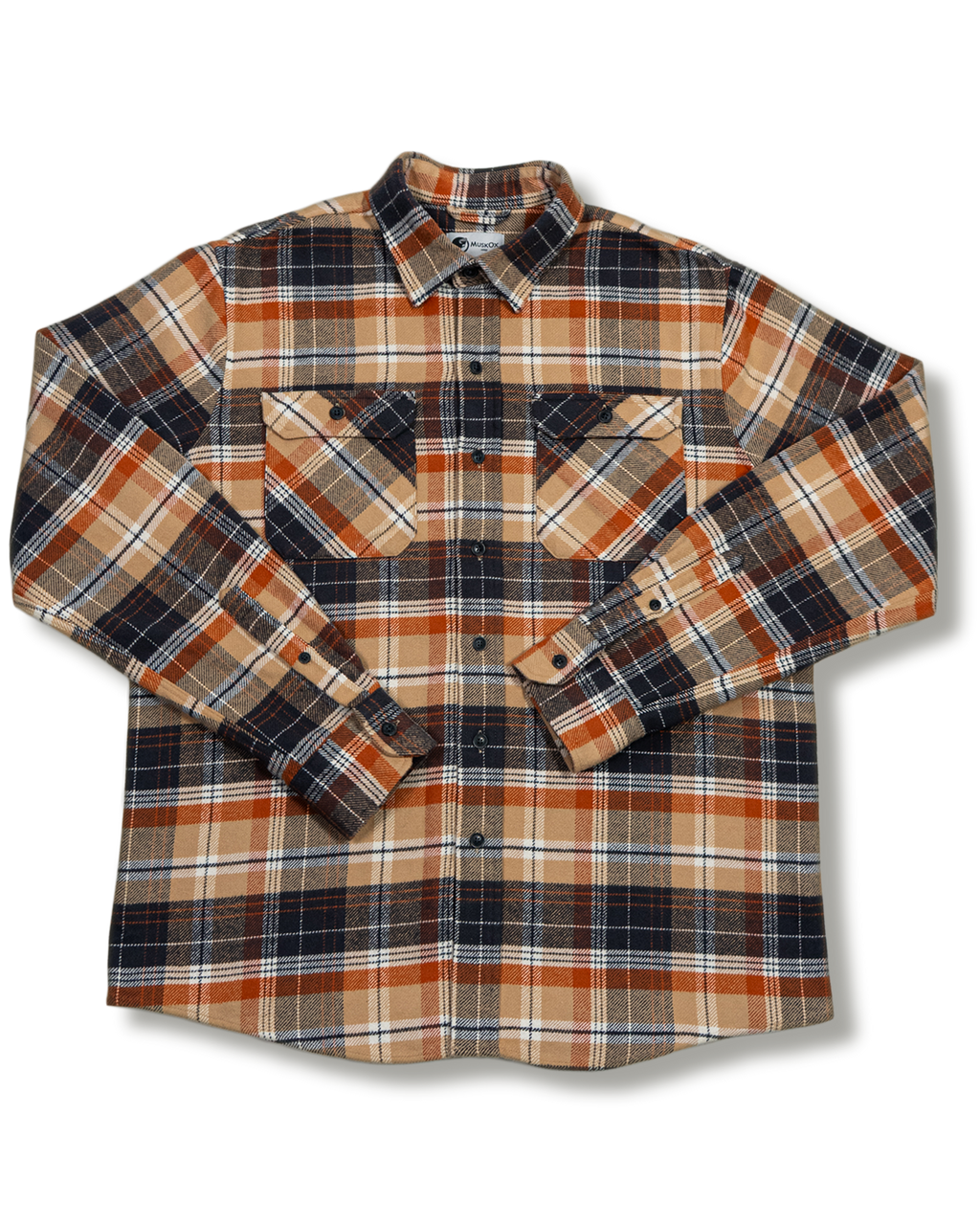 Grand Flannel in Tan Plaid, 100% Cotton Flannel for Men
