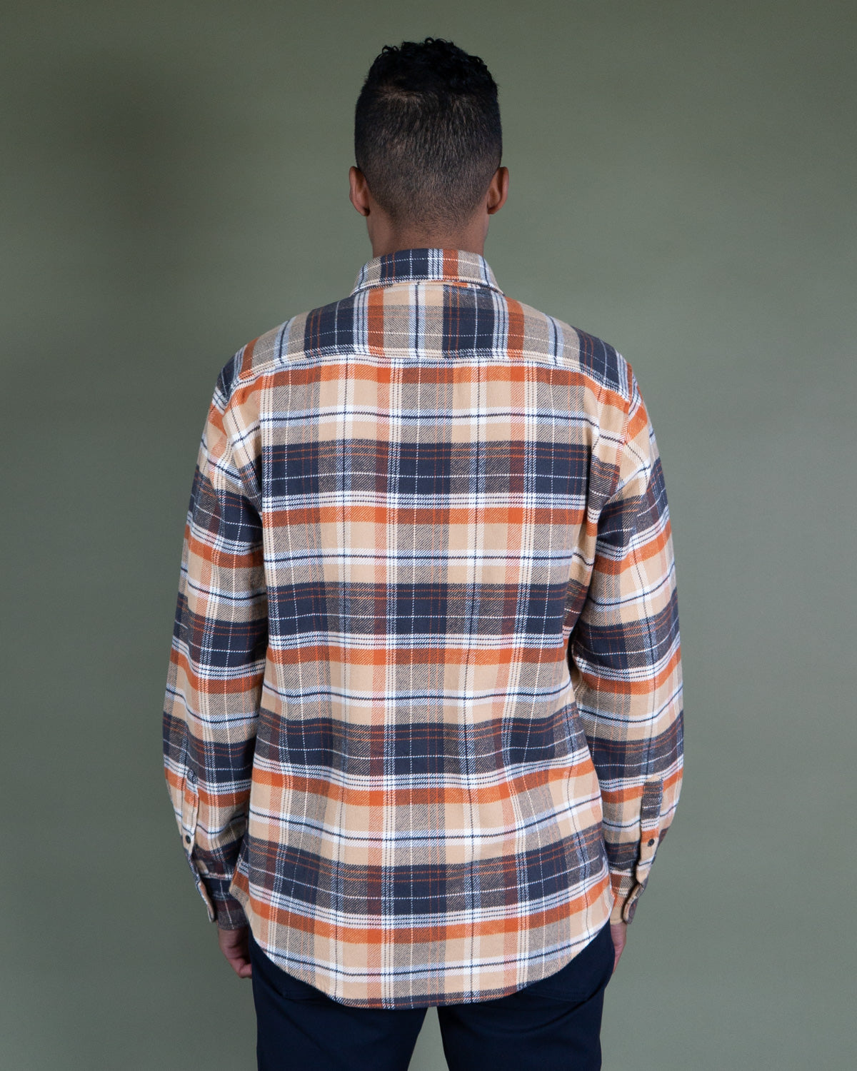 Grand Flannel in Tan Plaid, 100% Cotton Flannel for Men