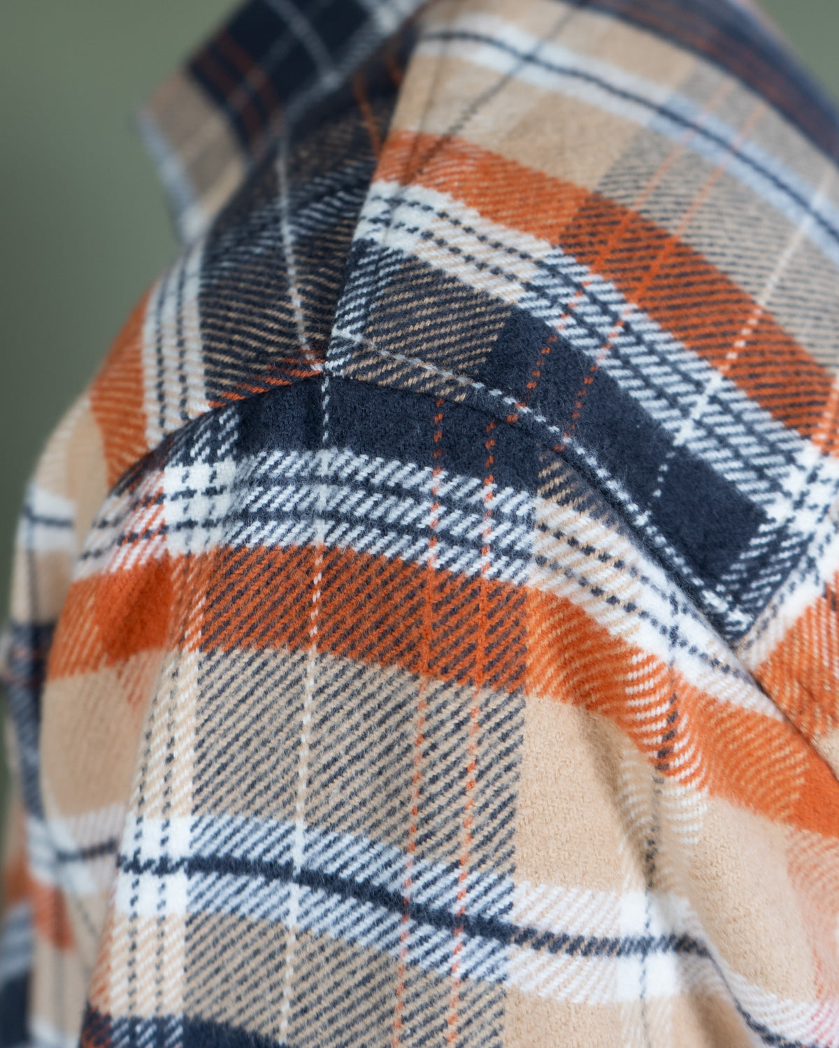 Grand Flannel in Tan Plaid, 100% Cotton Flannel for Men