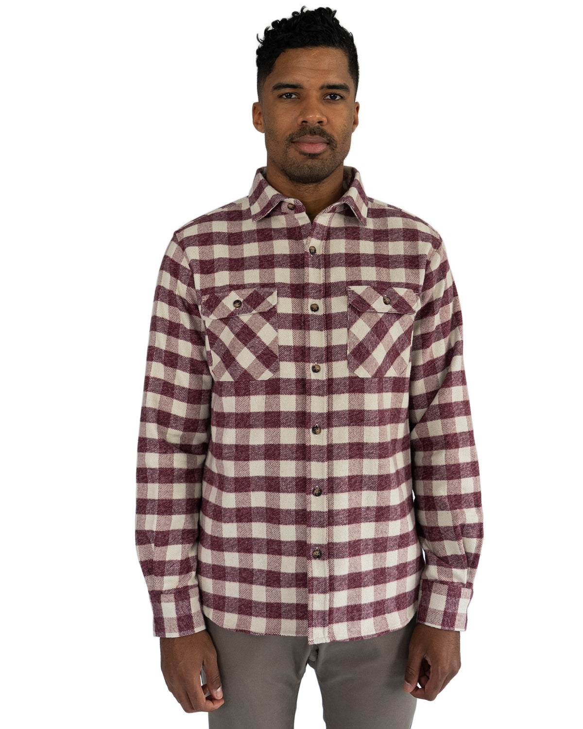 Soft Flannel Shirt for Men in 100% Cotton, The Grand Flannel in Currant ...