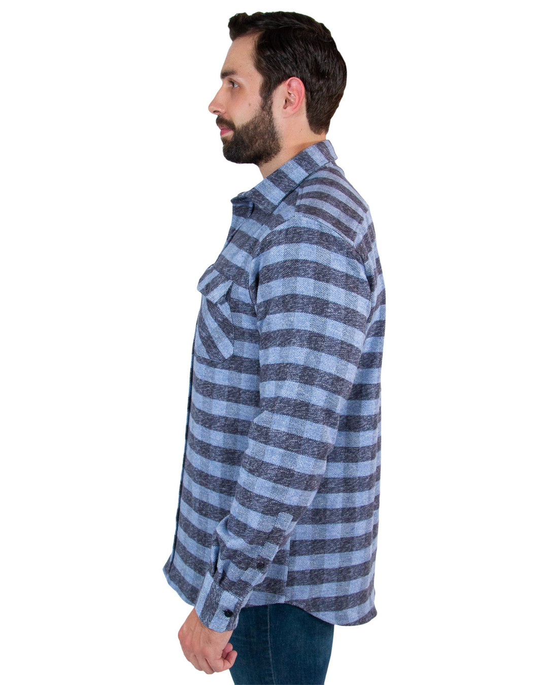 Grand Flannel in Cadet Blue, 100% Cotton Flannel Shirt for Men