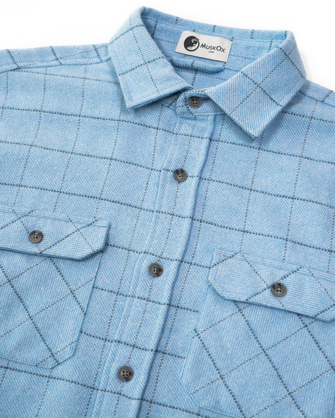 The Grand Flannel Shirt in Glacier, Cotton Flannel for Men