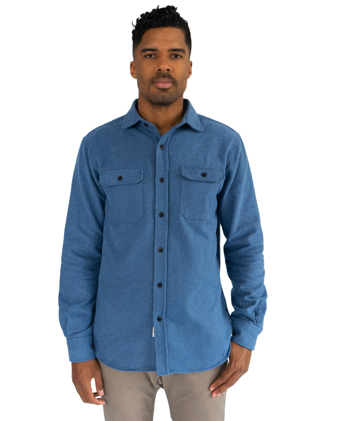 Grand Flannel Shirt in Lake Blue