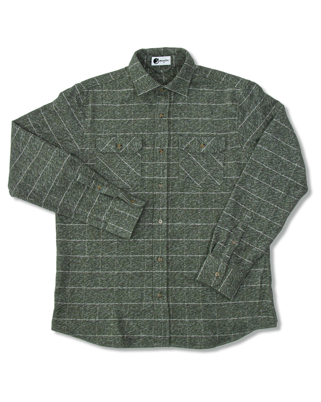The Grand Flannel, Moss Green Heavyweight Cotton Flannel Shirt for