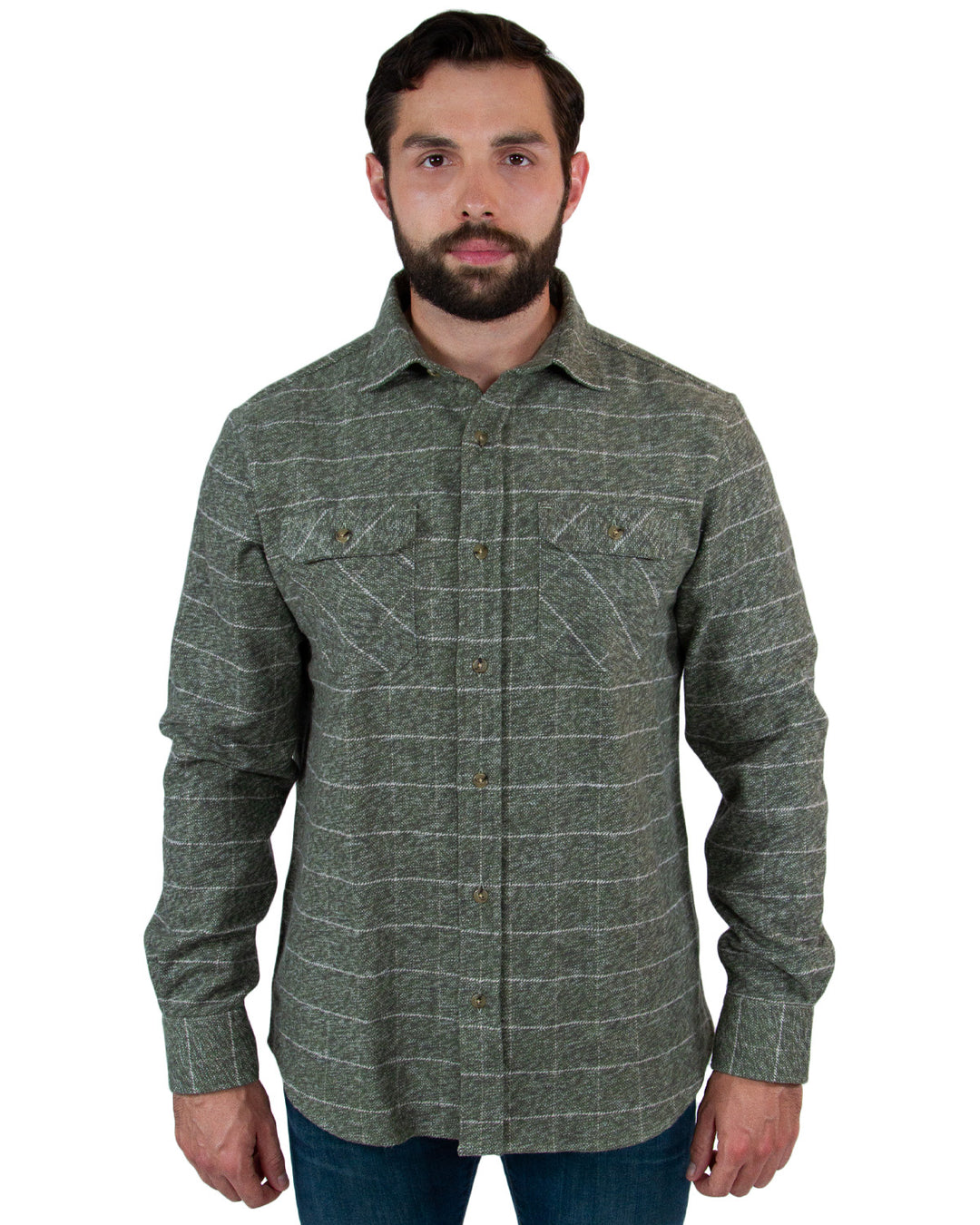 The Grand Flannel in Moss Green By MuskOx. Heavyweight Flannel. 