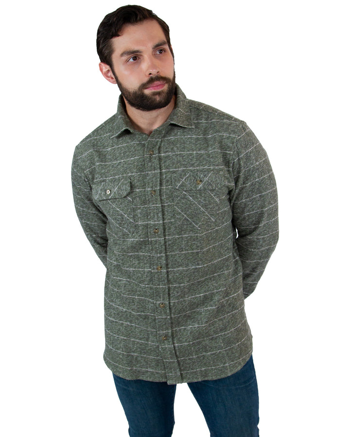 The Grand Flannel in Moss Green By MuskOx. Heavyweight Flannel. 