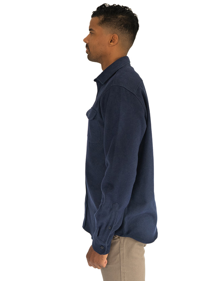 Grand Flannel Shirt in Navy
