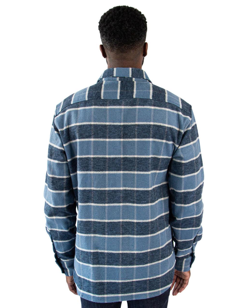 Grand Flannel in Ocean Blue, 100% Cotton Flannel Shirt for Men by MuskOx