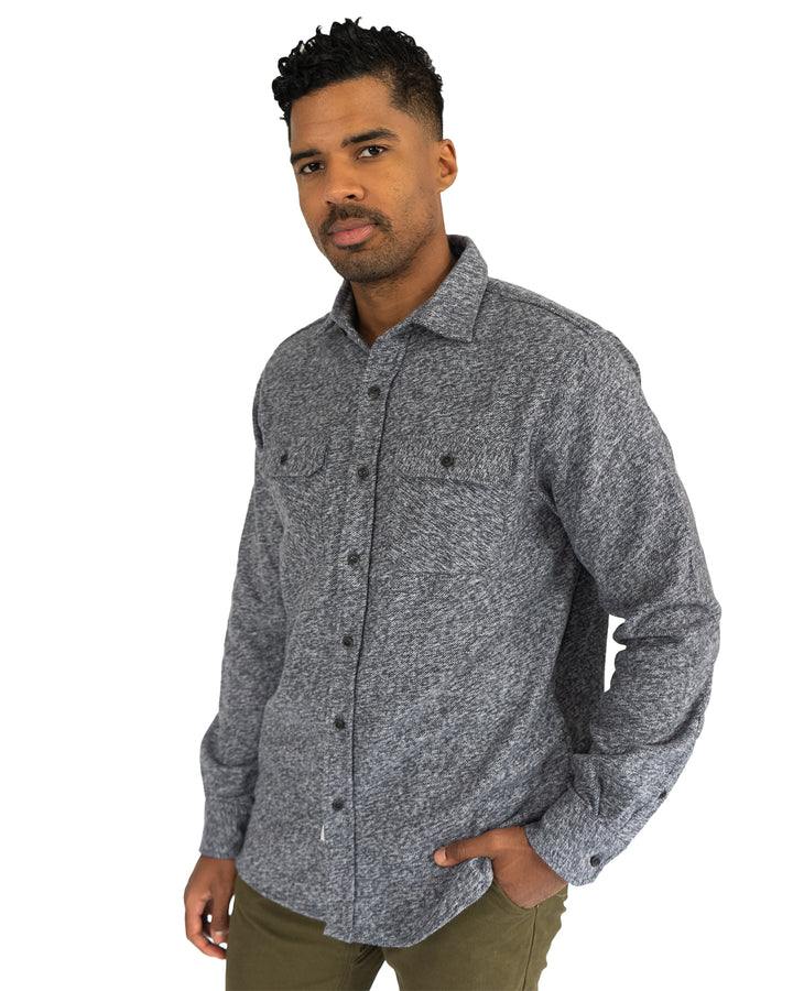 The Grand Flannel in Steel Grey and Slate by MuskOx Flannels, 100% Heavyweight Cotton Flannel Shirt for Men