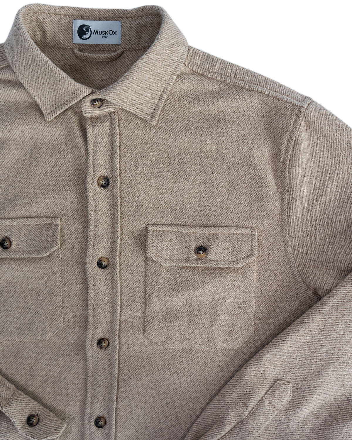 Grand Flannel Shirt in Camel, Solid Tan