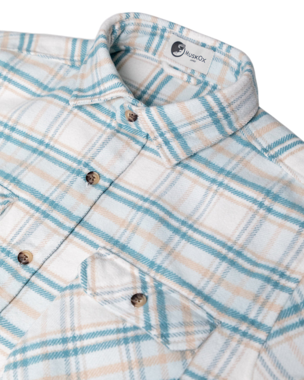 Grand Flannel Shirt for Men, 100% Cotton Heavyweight Flannel Shirt in Blue and Yellow Plaid
