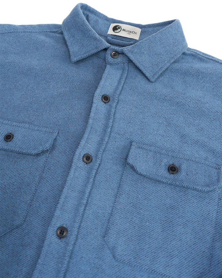 Grand Flannel Shirt in Lake Blue