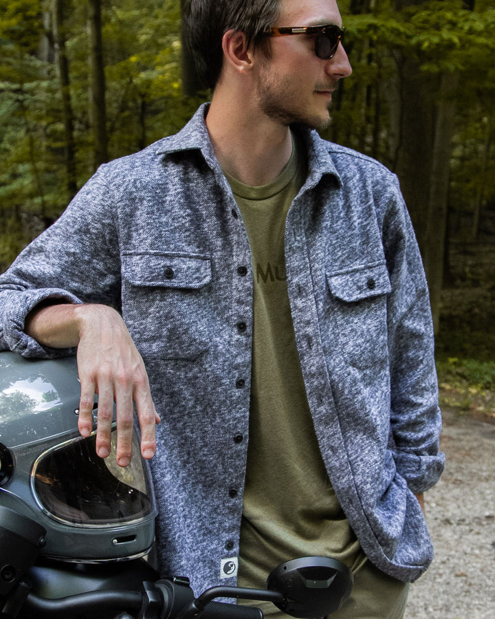 The Grand Flannel in Steel Grey By MuskOx. Heavyweight Flannel