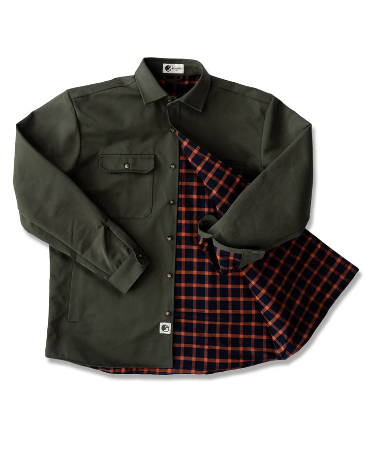 Lined Yukon Flannel Jacket for Men in Olive Green