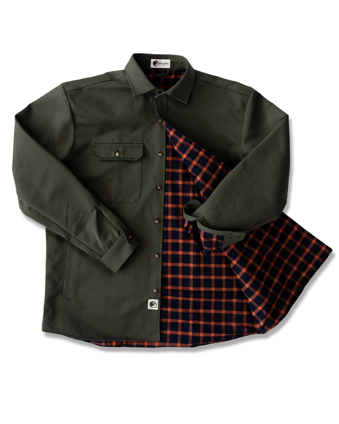 Long Sleeve Flannel-Lined Duck Shirt