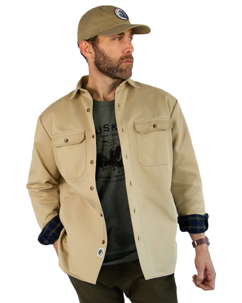 Lined Yukon Flannel Jacket for Men in Tan