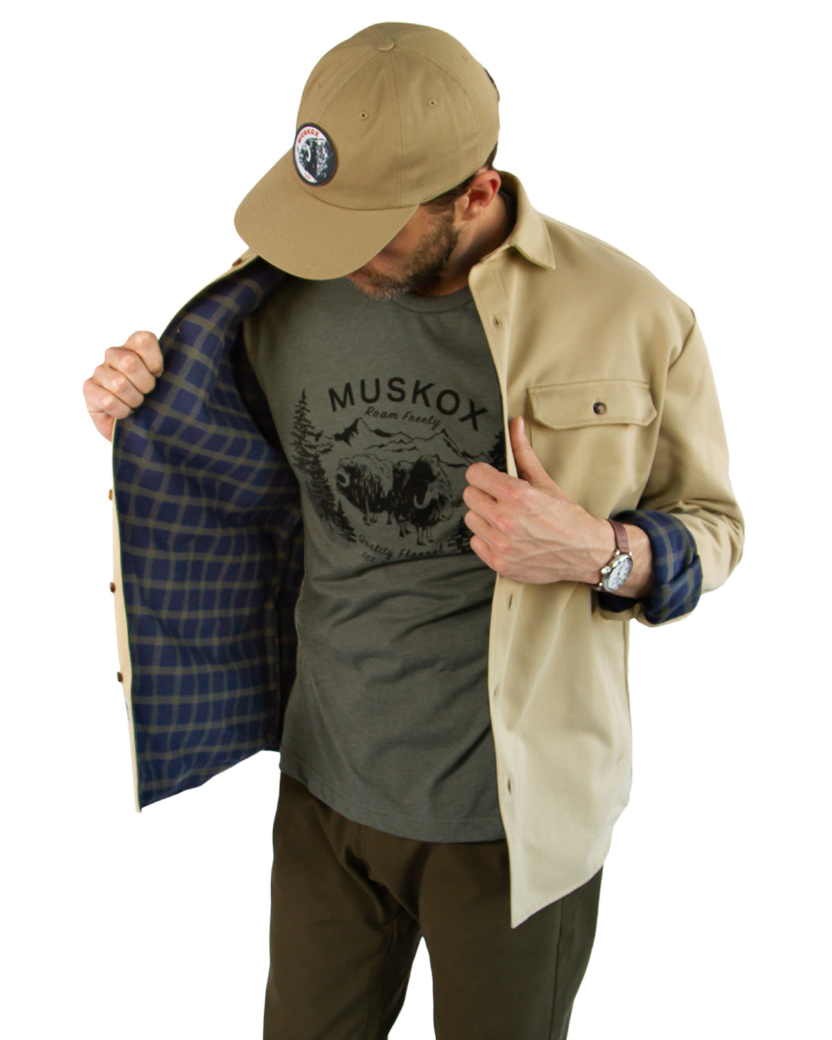 Lined Yukon Flannel Jacket for Men in Tan