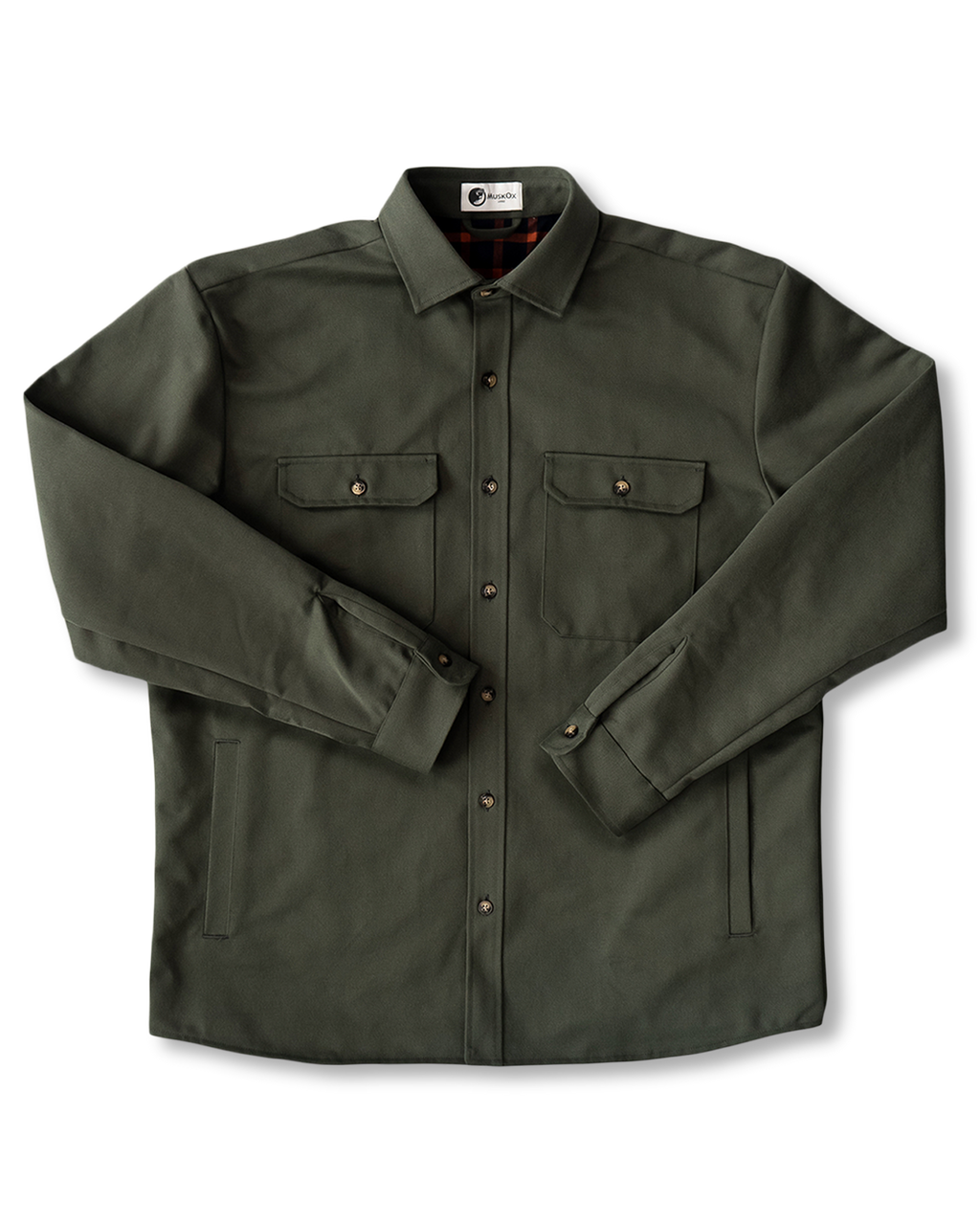 Lined Yukon Flannel Jacket for Men in Olive Green