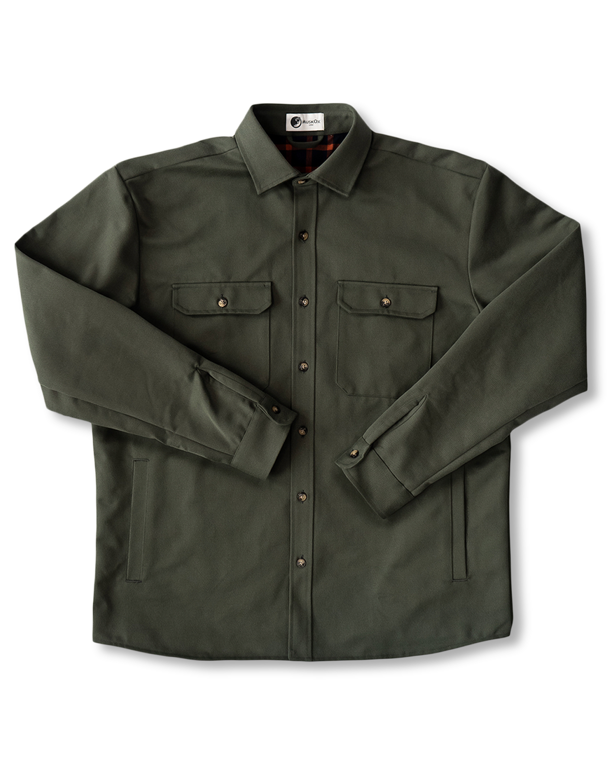 Lined Yukon Flannel Jacket for Men in Olive Green