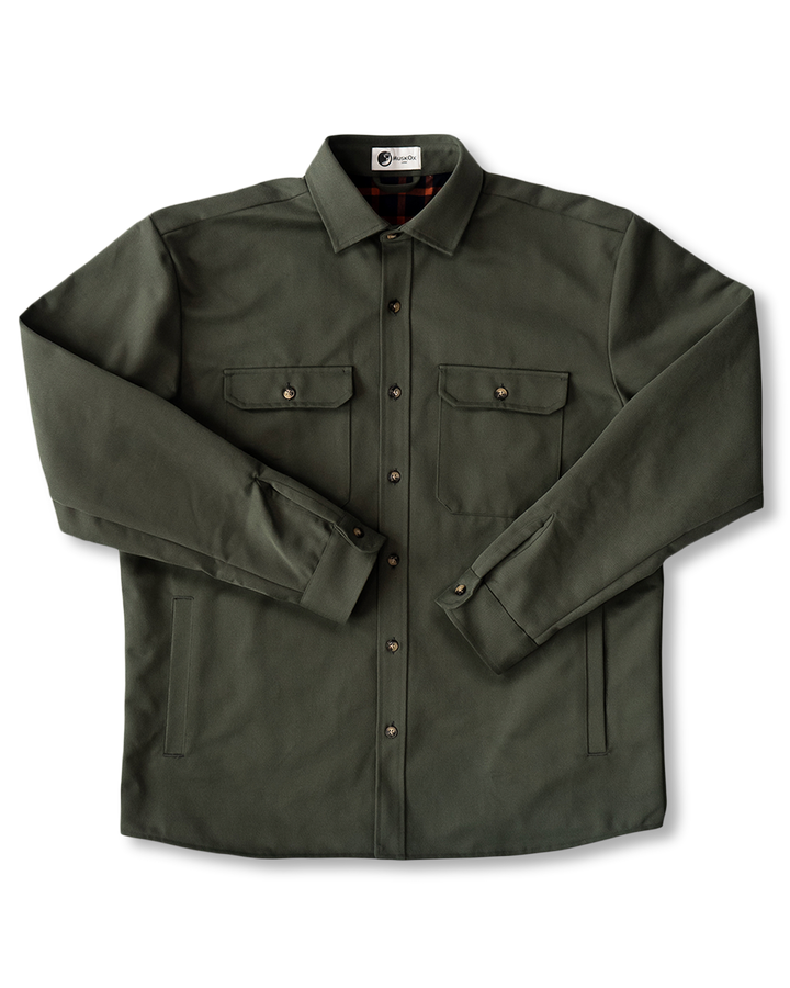 Lined Yukon Flannel Jacket for Men in Olive Green
