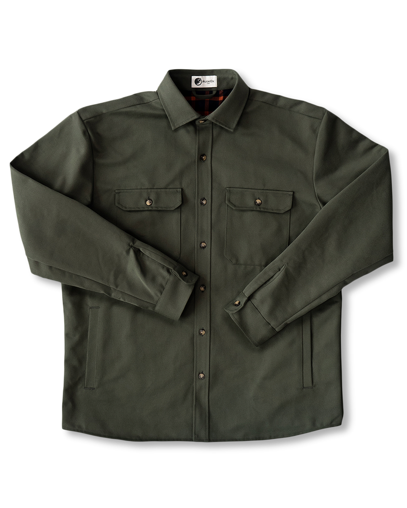 Lined Yukon Flannel Jacket for Men in Olive Green