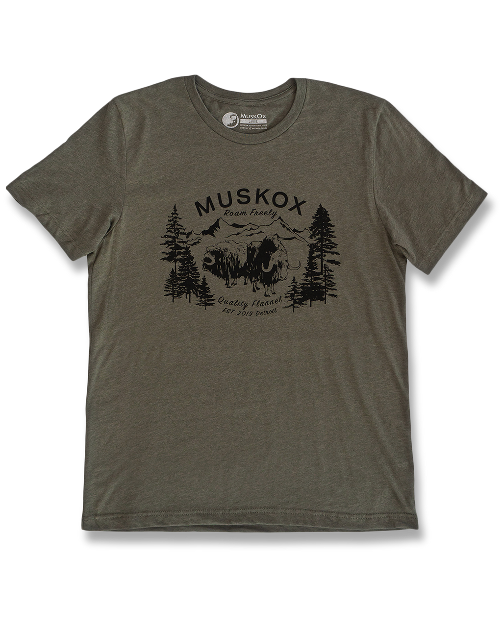 MuskOx Parks Tee in Military Green Heather