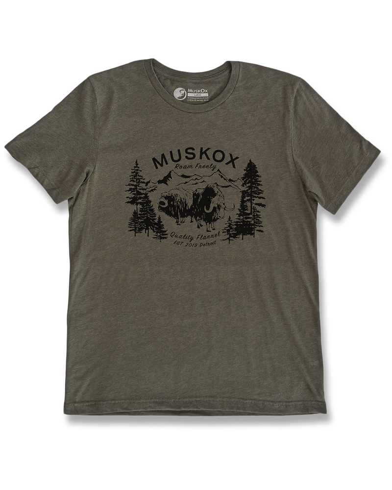 MuskOx Parks Tee in Military Green Heather