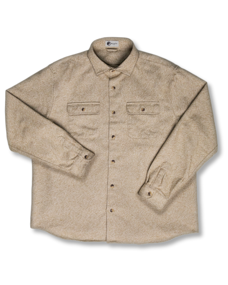 Relaxed Fitting Flannel Shirt for Men, 100% Cotton Heavyweight Flannel Shirt in Seagrass