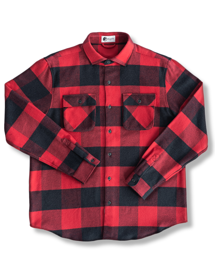 Relaxed Flannel, Giant Gingham in Vermillion