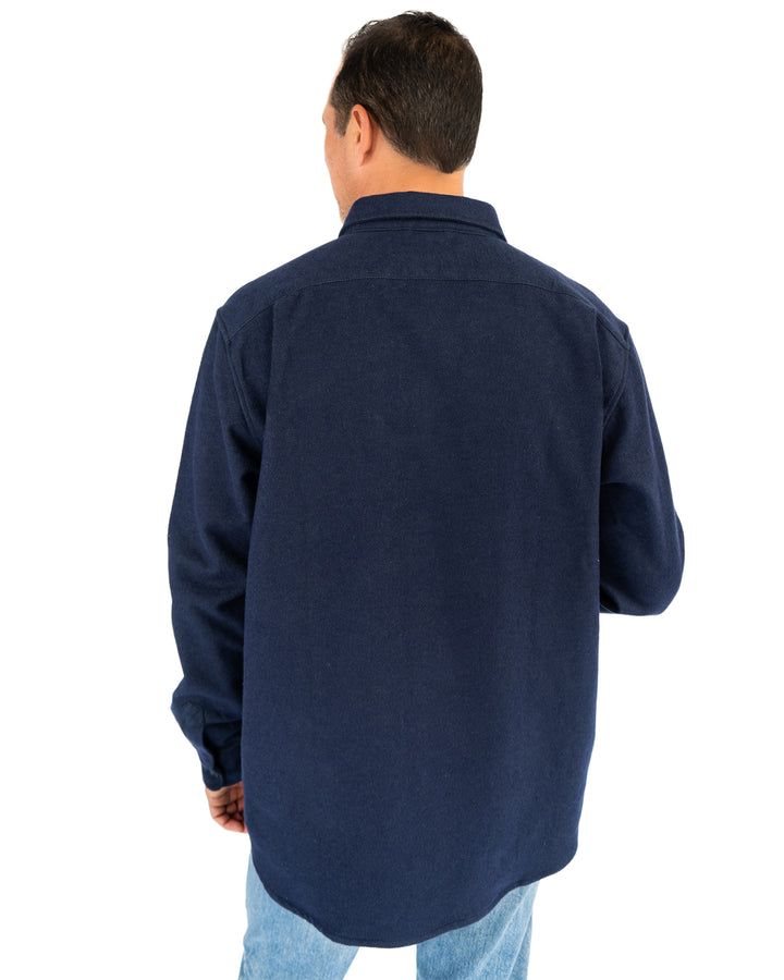 Relaxed Fitting Flannel Shirt for Men in Navy