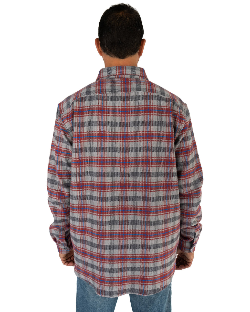 Relaxed Fitting Flannel Shirt for Men in Sedona Red Plaid