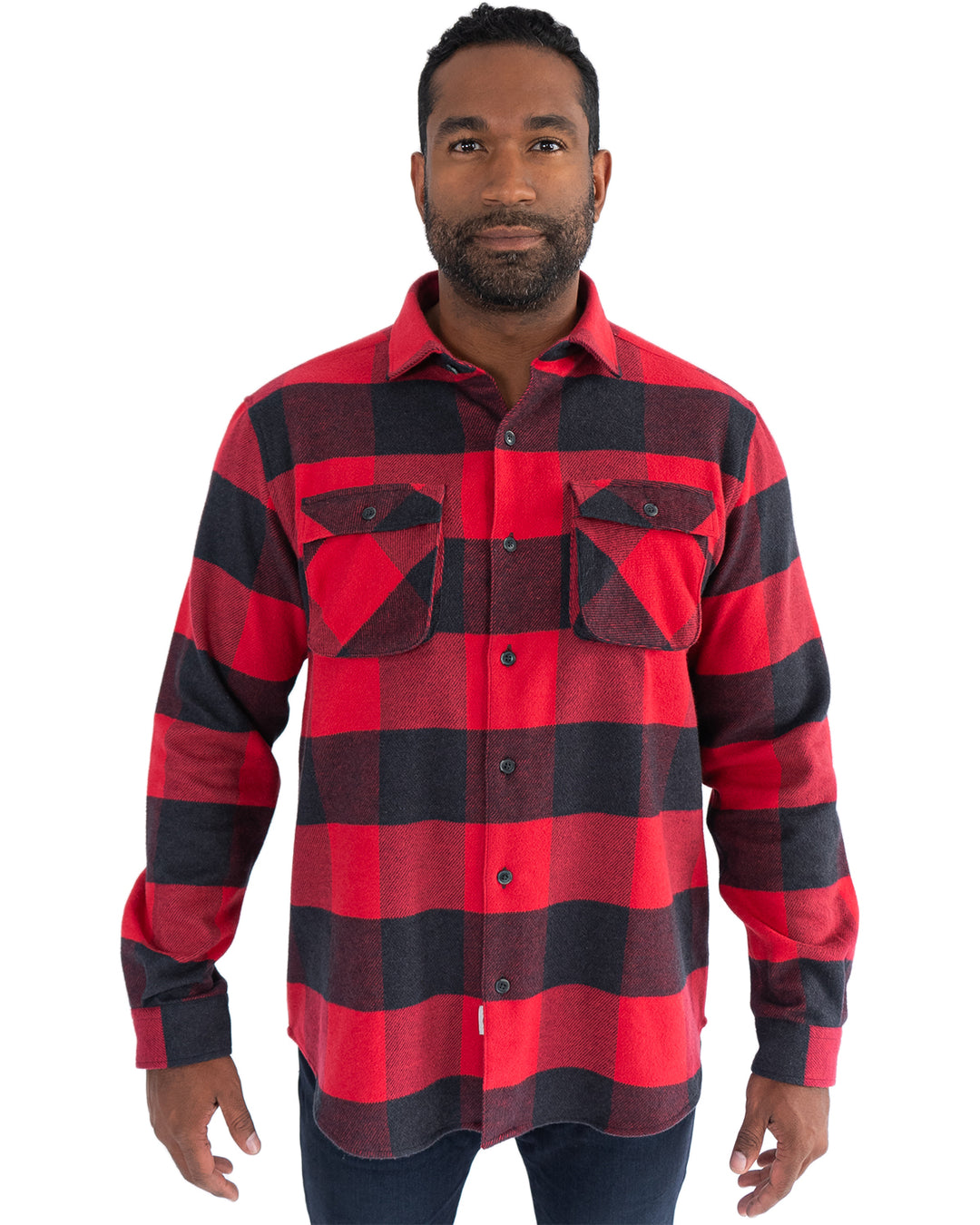 Relaxed Flannel, Giant Gingham in Vermillion