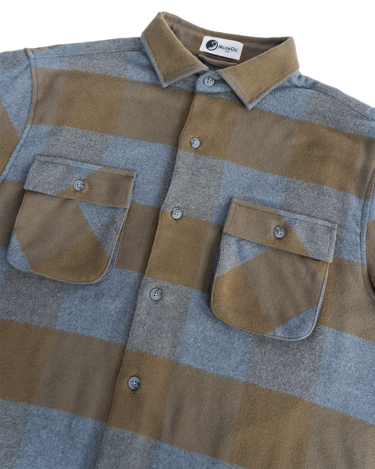 Relaxed Fitting Flannel Shirt for Men in Caper Green