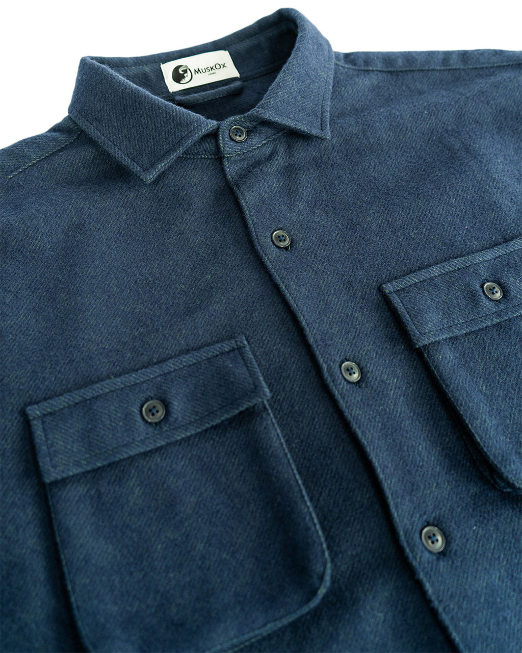 Relaxed Fitting Flannel Shirt for Men in Navy