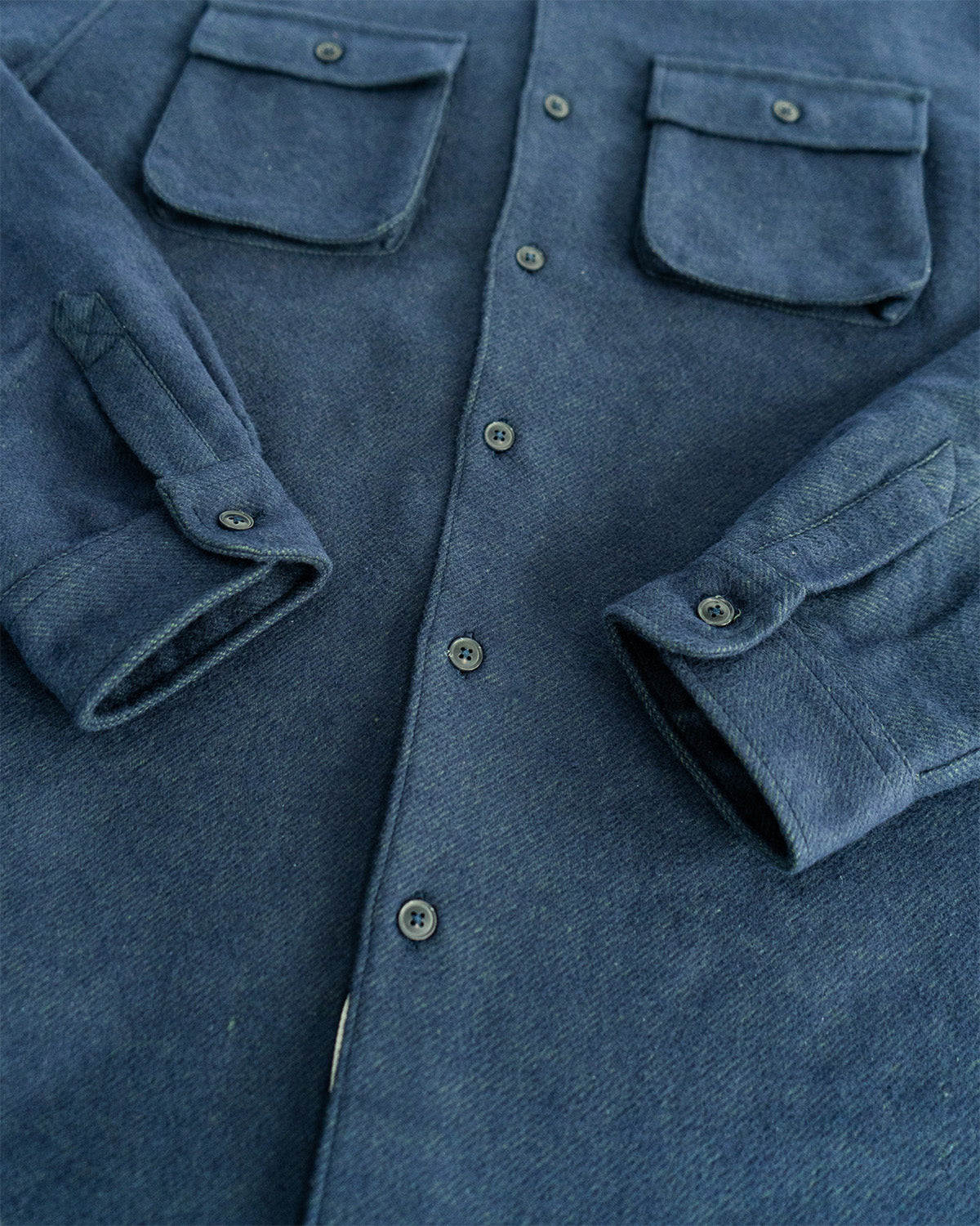 Relaxed Fitting Flannel Shirt for Men in Navy