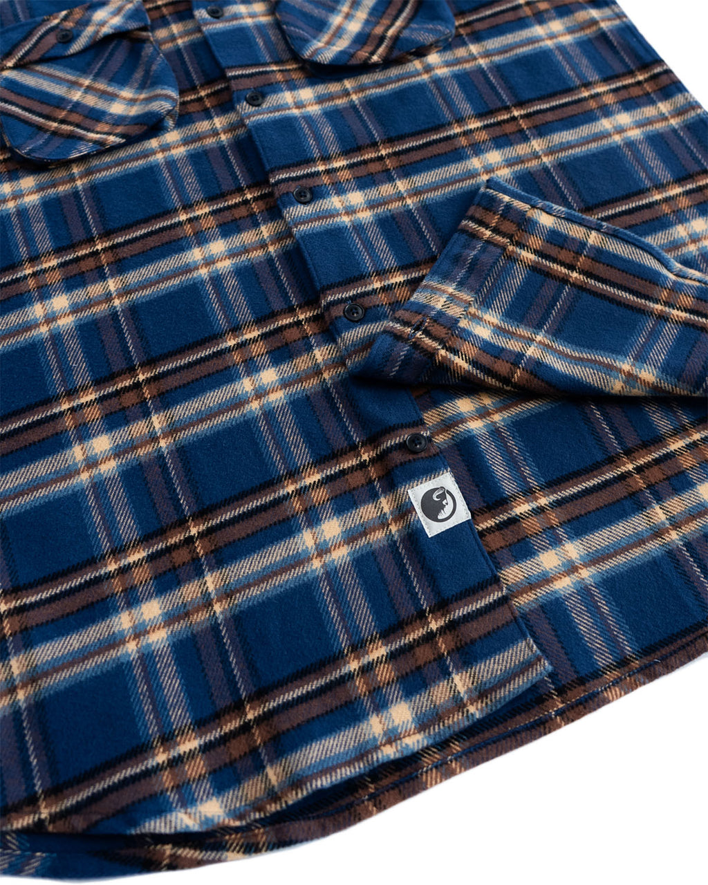 Relaxed Fitting Flannel Shirt for Men in Pecan Plaid