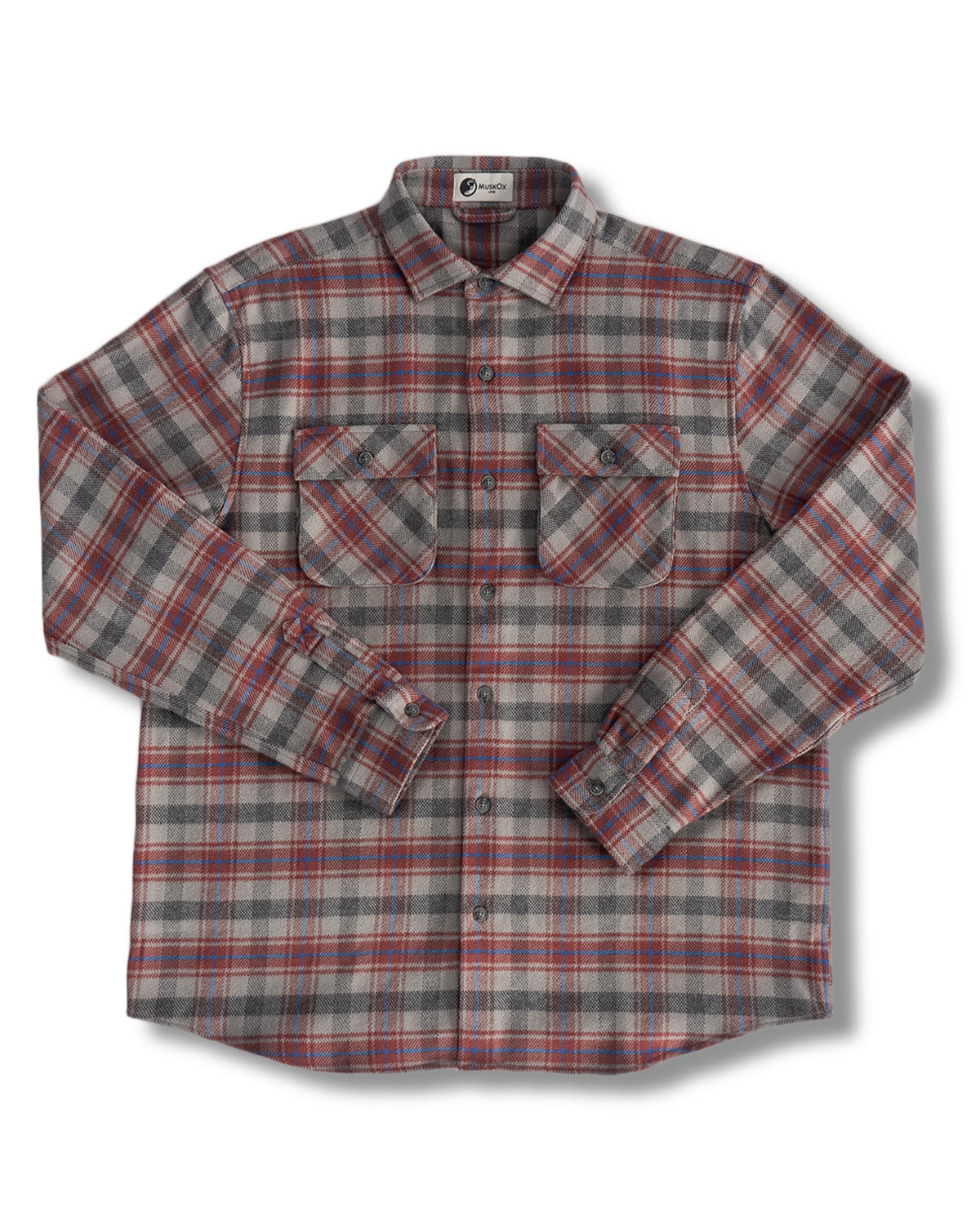 Relaxed Fitting Flannel Shirt for Men in Sedona Red Plaid