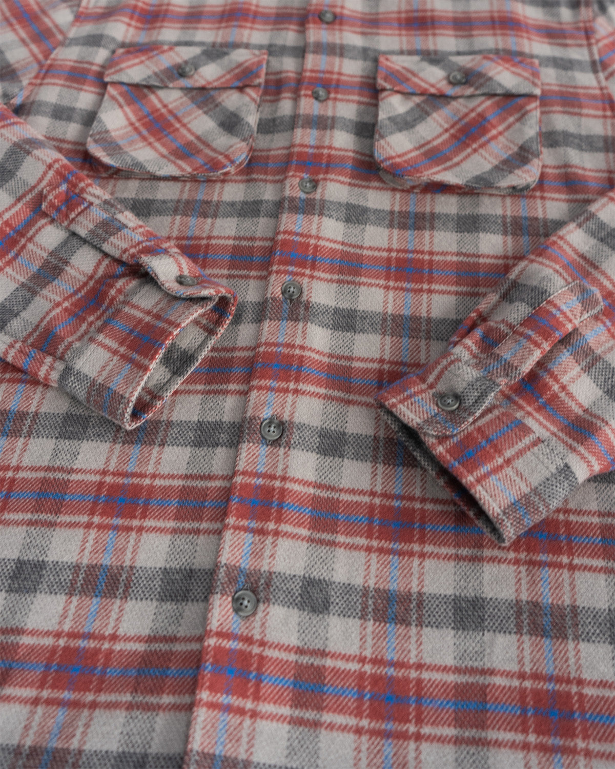 Relaxed Fitting Flannel Shirt for Men in Sedona Red Plaid