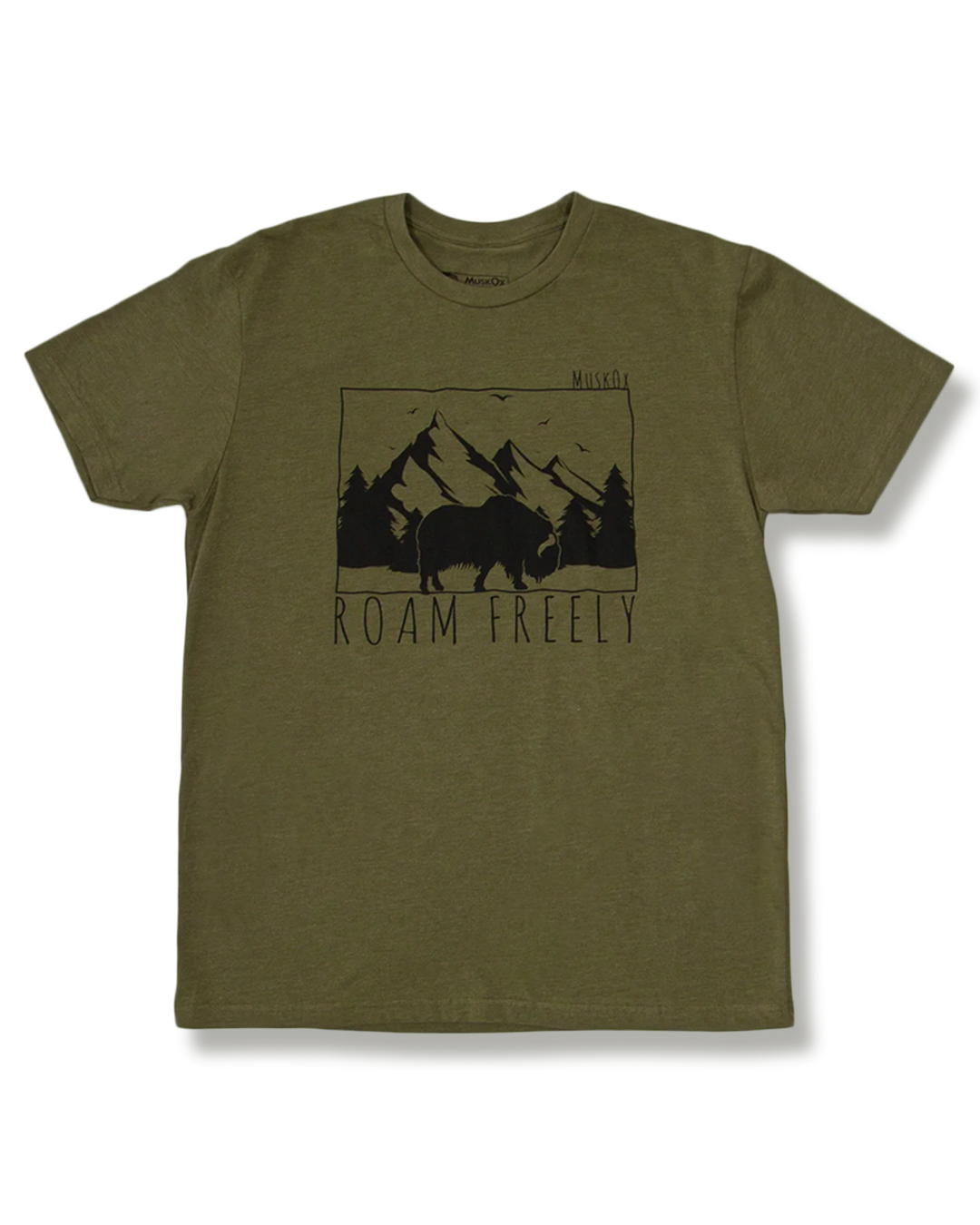 MuskOx Outdoor Apparel Roam Freely Green Tee