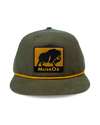 MuskOx Outdoor Apparel, Green Rope and Patch Hat with Gold Accents