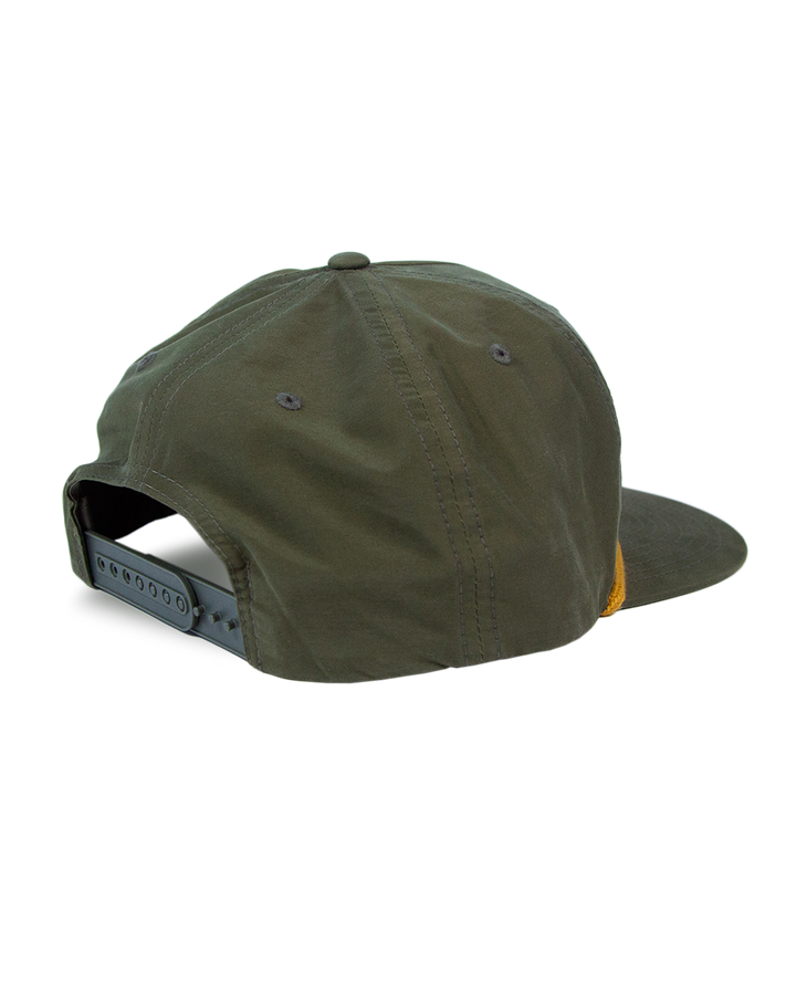 MuskOx Outdoor Apparel, Green Rope and Patch Hat with Gold Accents