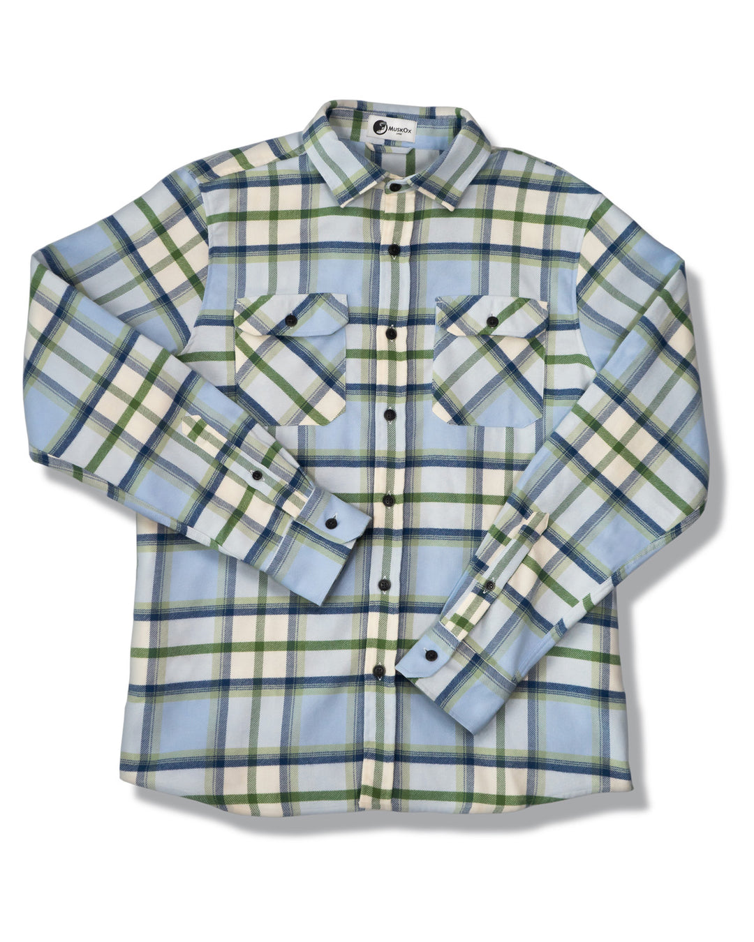 Muskox Flannels Three Seasons Flannel, Soft and Durable Flannel Shirt for Men M / Light Blue