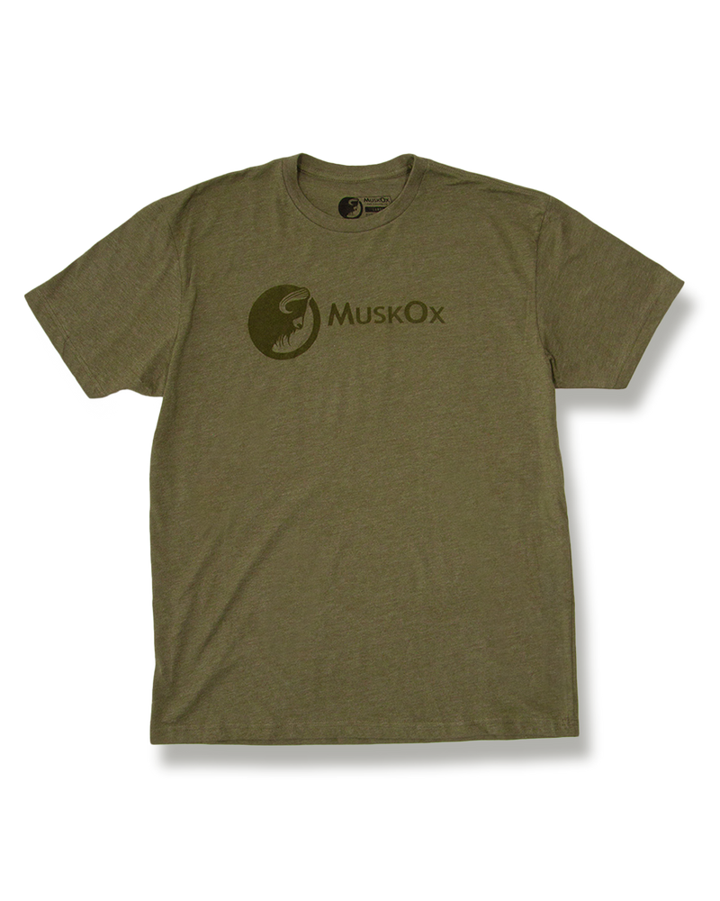 MuskOx Outdoor Apparel Military Green Logo Tee